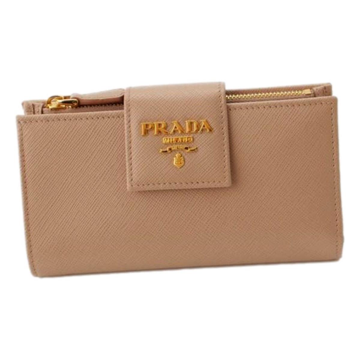 Prada Saffiano Leather Long Zipper Wallet Cipria