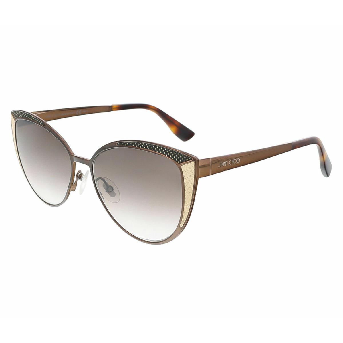 Jimmy Choo JC Domi Ptc Brown Metal Cat-eye Sunglasses Brown Gradient Lens