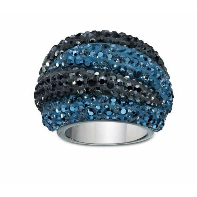 Swarovski Appolon Ring Blue Black Statement Size 55/7/M 1160598 Box