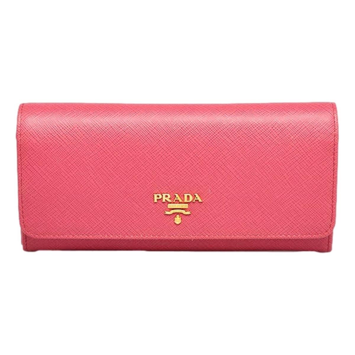 Prada Continental Flap Wallet with Detachable Chain Card Case Peonia+begonia