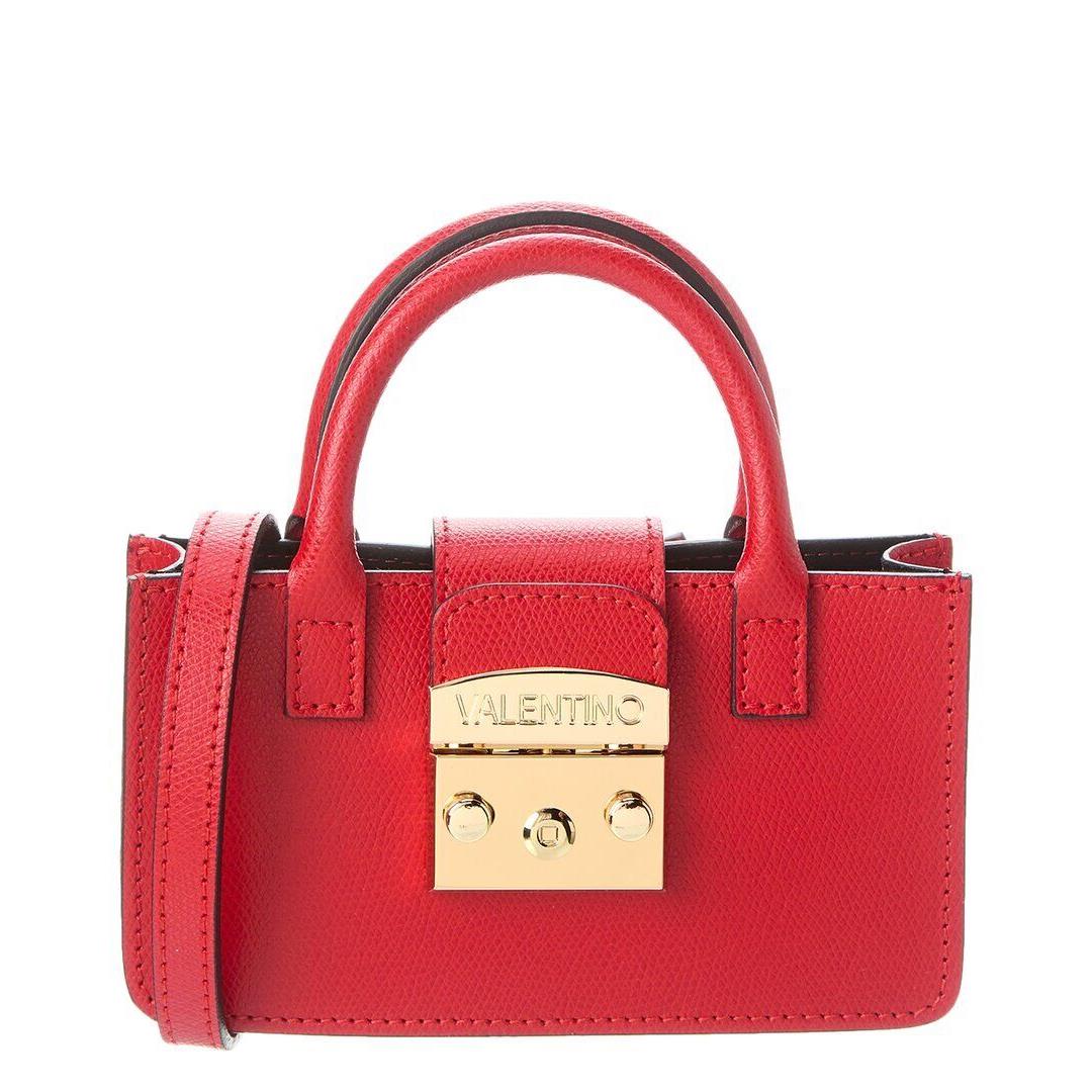 Valentino By Mario Valentino Poppy Top Handle Leather Crossbody Women`s Red