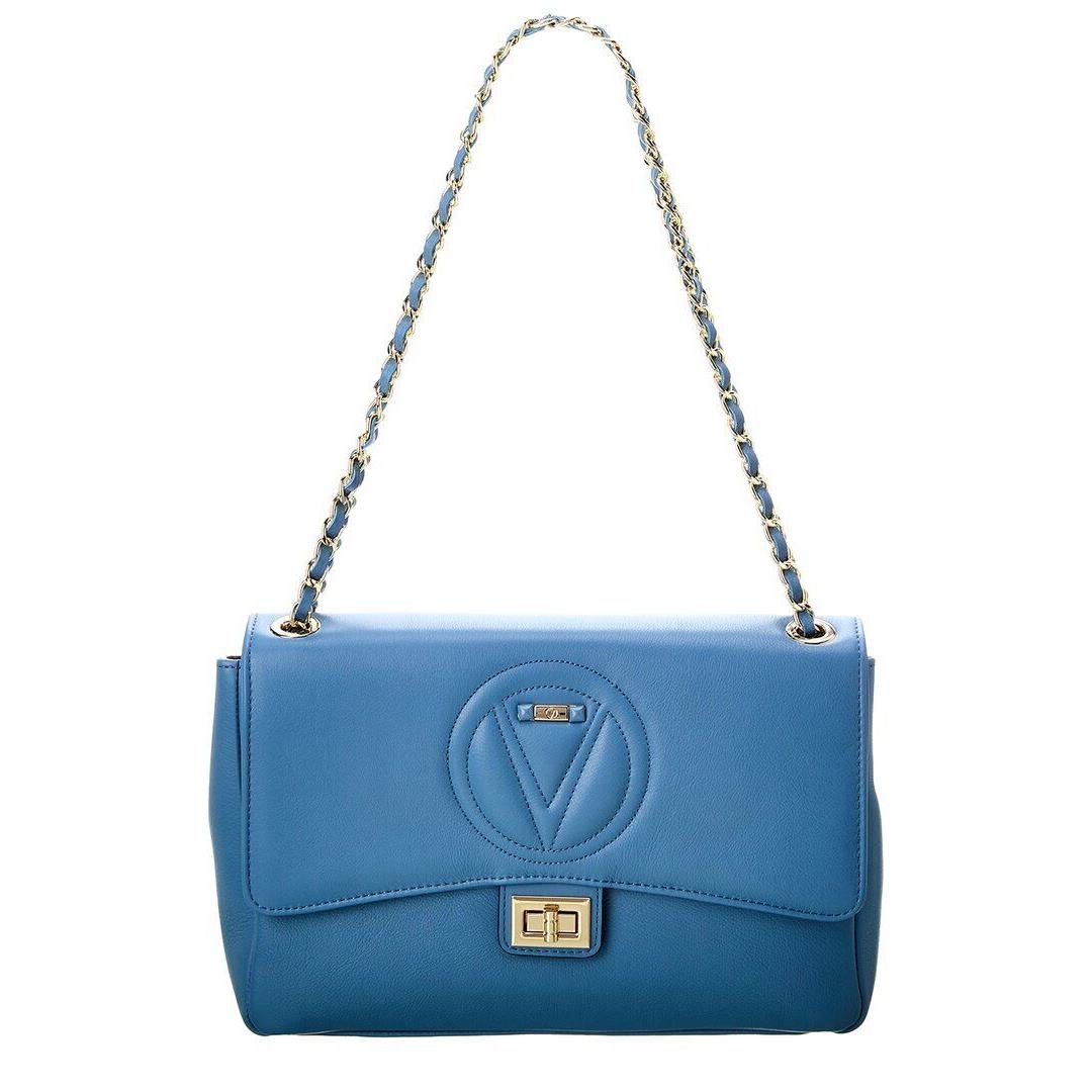 Valentino By Mario Valentino Posh Signature Leather Shoulder Bag Women`s Blue