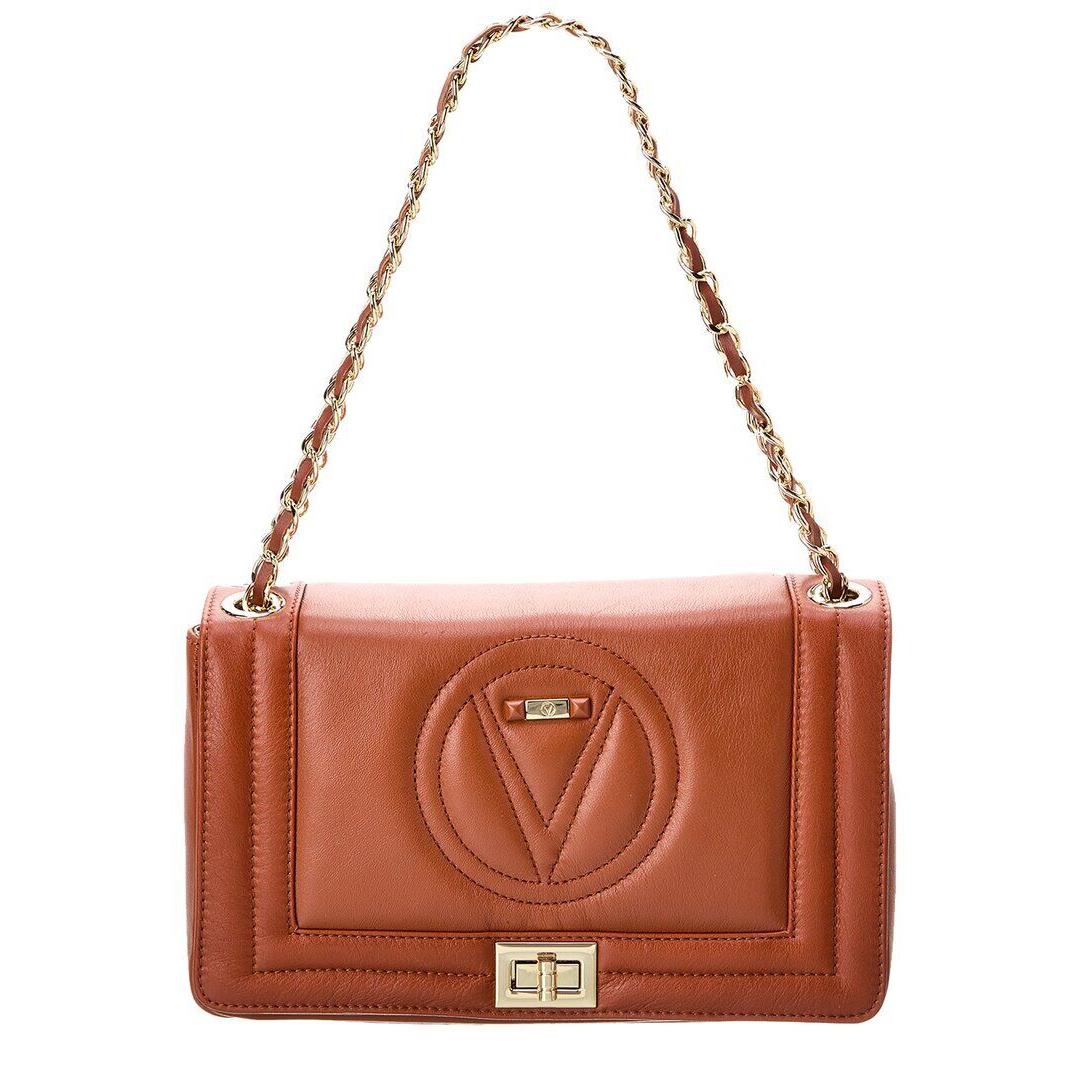 Valentino By Mario Valentino Alice Rock Leather Shoulder Bag Women`s Brown