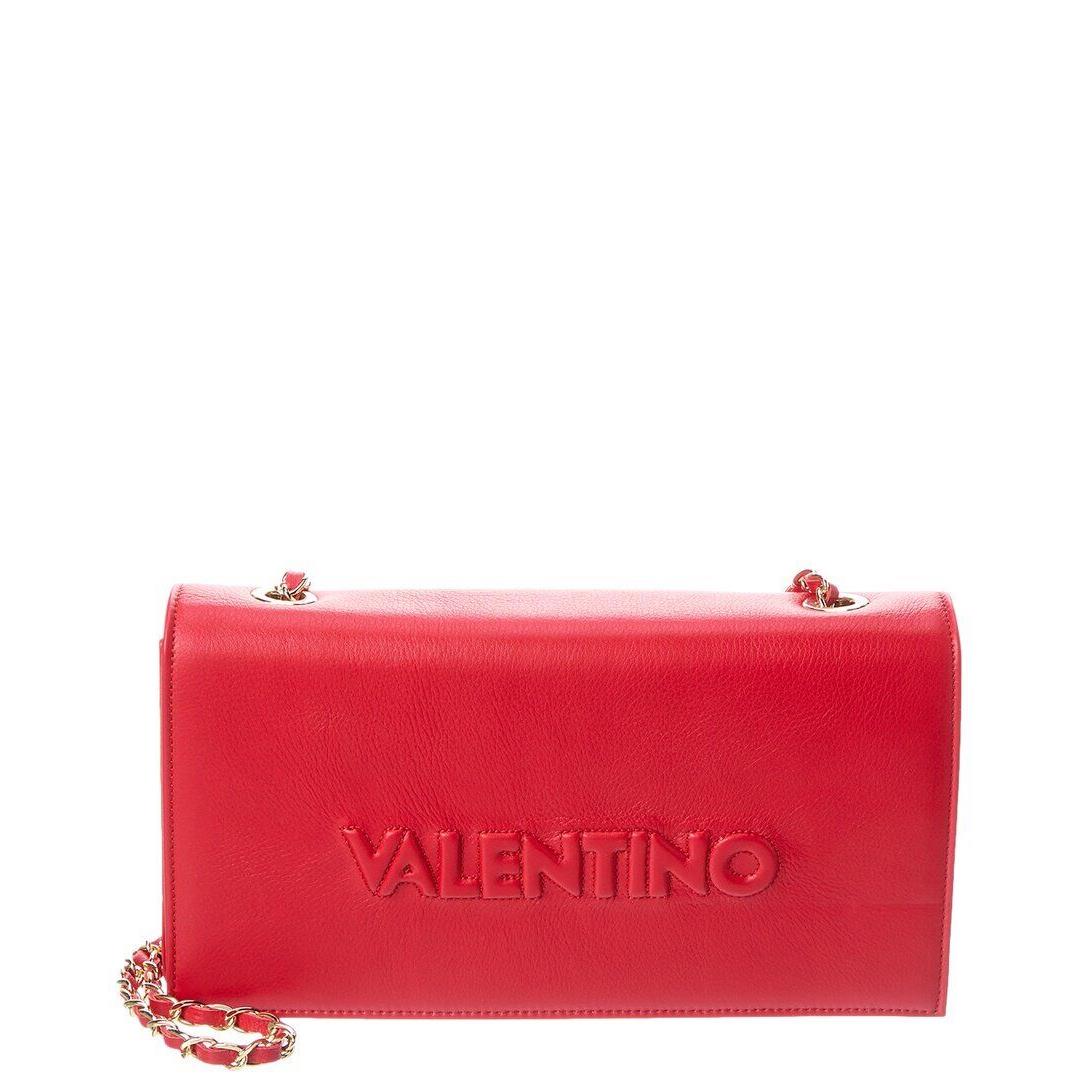 Valentino By Mario Valentino Lena Embossed Leather Crossbody Women`s Red