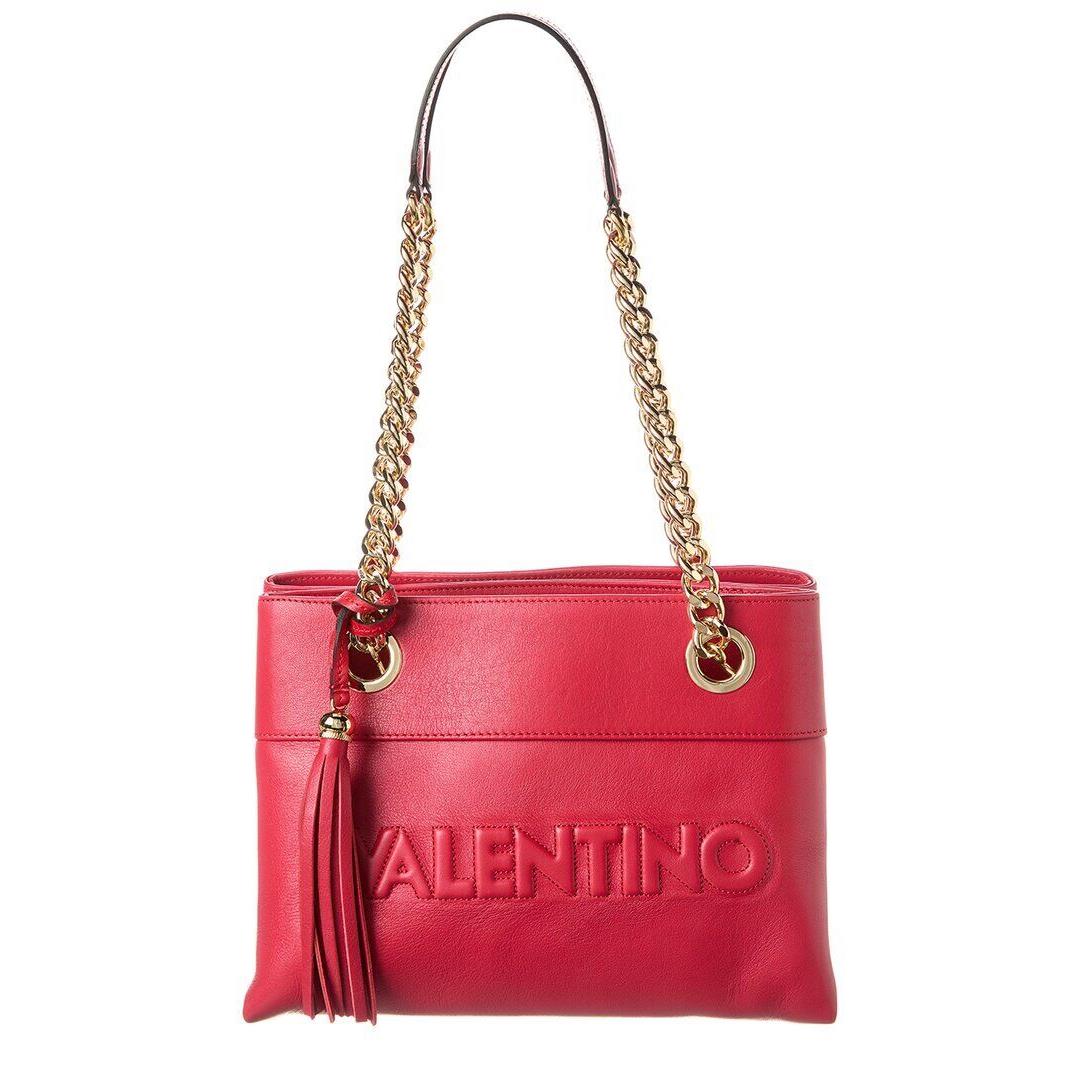 Valentino By Mario Valentino Kali Embossed Leather Shoulder Bag Women`s Red