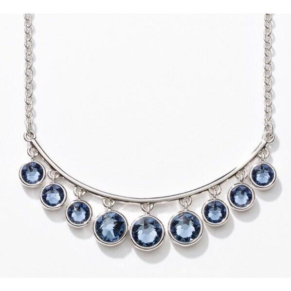 Swarovski Touchstone Crystal Necklace Blue Rhodium 16-18 Condition