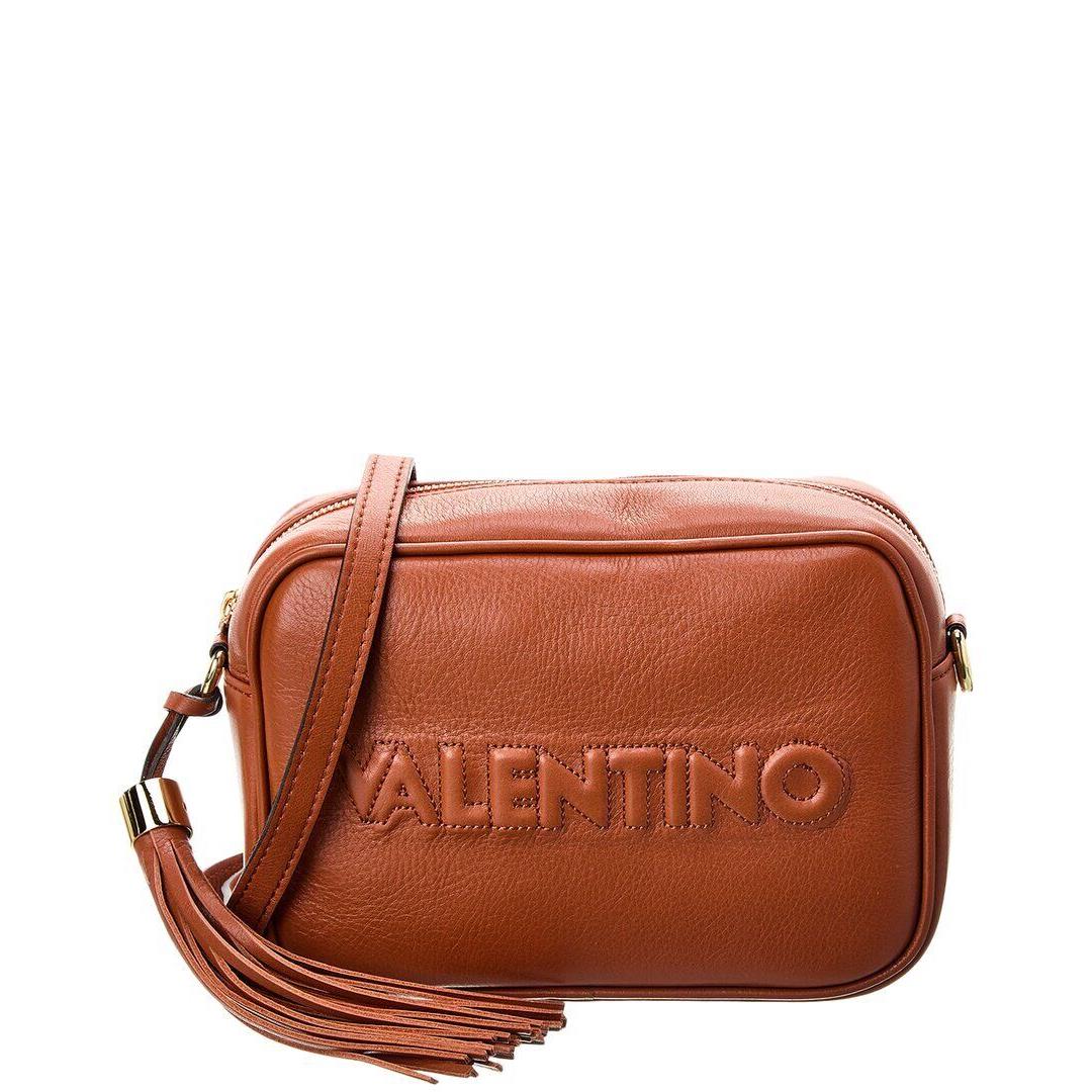 Valentino By Mario Valentino Mia Embossed Leather Crossbody Women`s Brown