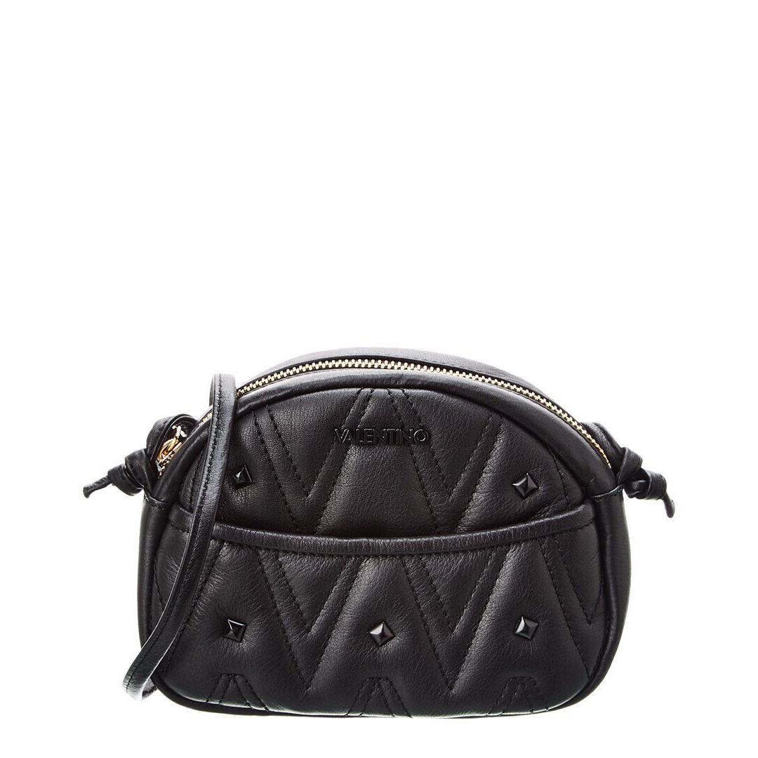 Valentino By Mario Valentino Moony Diamond Leather Crossbody Women`s Black