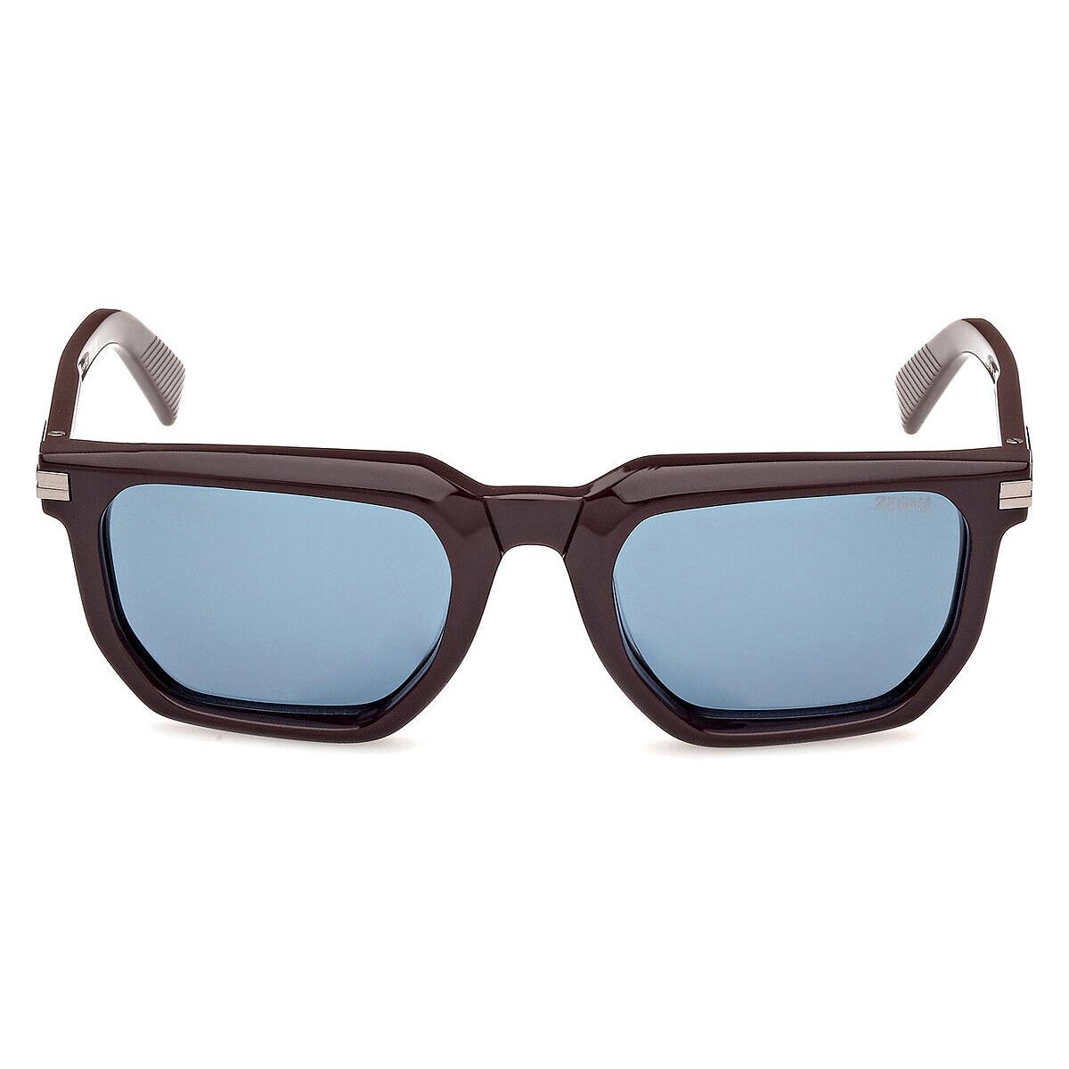 EZ0240 Men Sunglasses Shiny Dark Brown 54mm by Ermenegildo Zegna