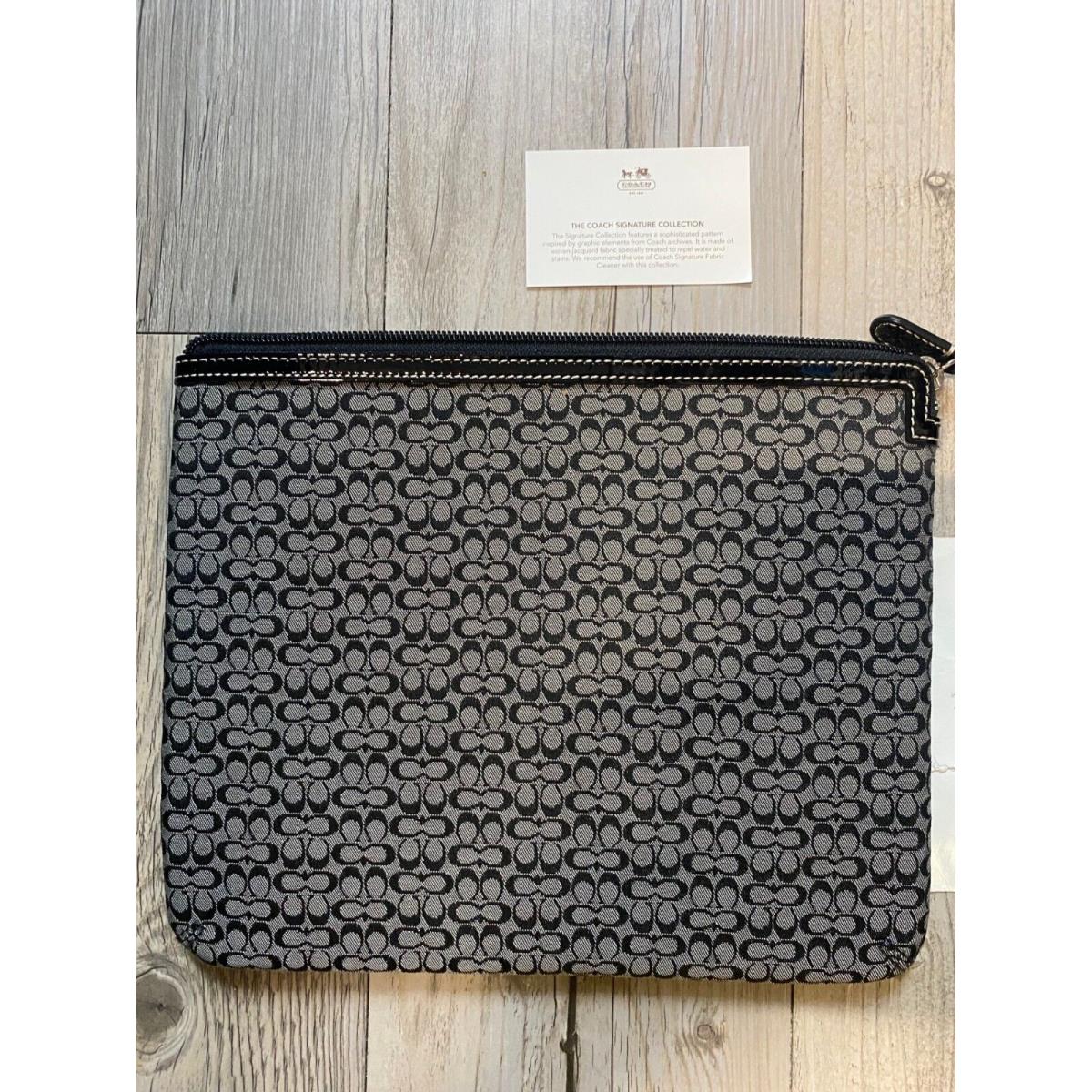 Coach Signature Tablet Ipad Sleeve 1-8 Generation Black White Clutch 10