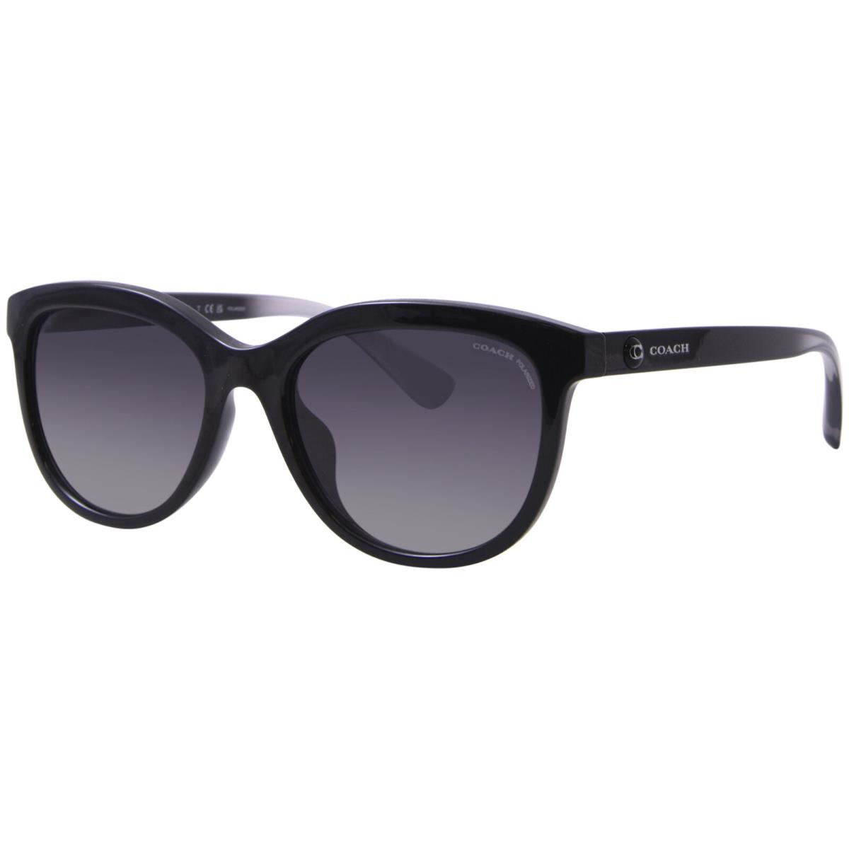 Coach HC8285U 5002T3 Sunglasses Women`s Black/silver/polarized Dark Grey 56mm