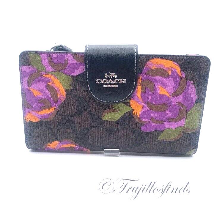 Coach Large Phone Tech Wallet with Wrist Strap Brown/iris CL674