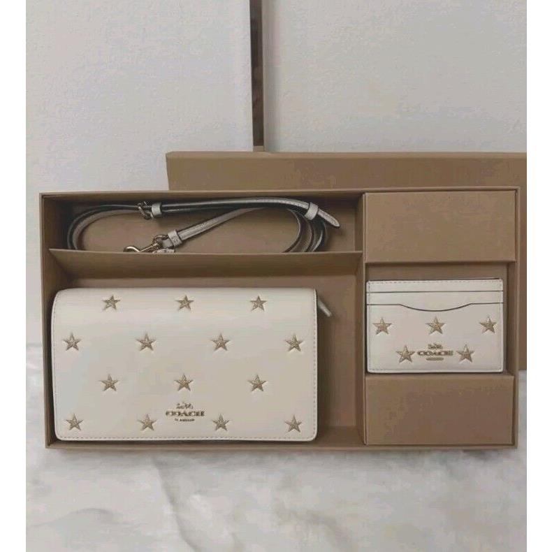 Coach CX192 Boxed Anna Foldover Clutch Crossbody Bag and Card Case Set with