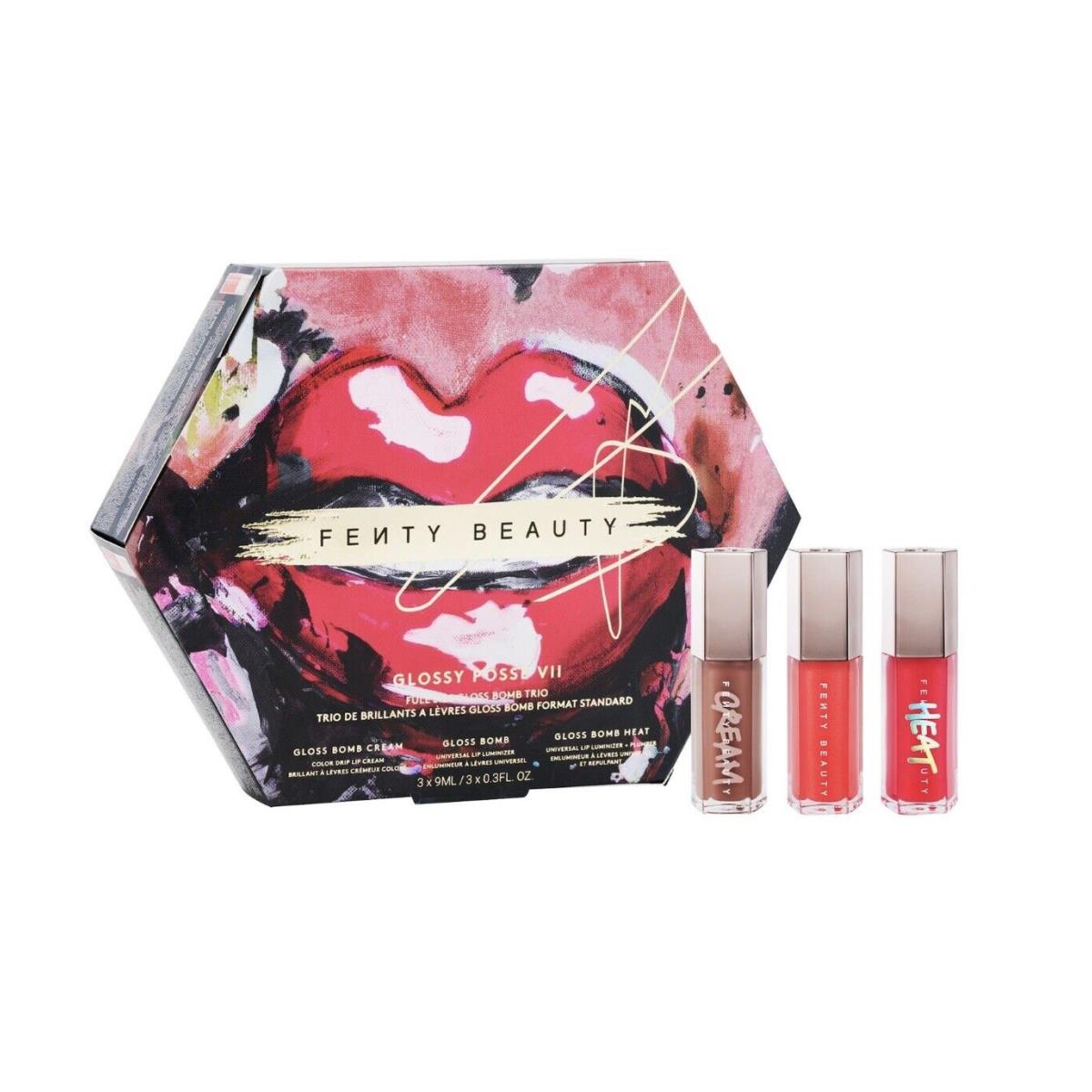 Fenty Beauty Glossy Posse Vii Full Size Gloss Bomb Trio Set