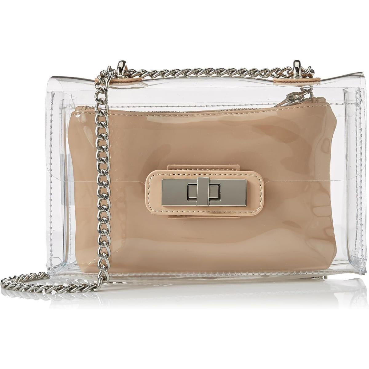 Steve Madden Womens Clutch Crossbody Handbag 8 L x 5 H x 3 W Clear