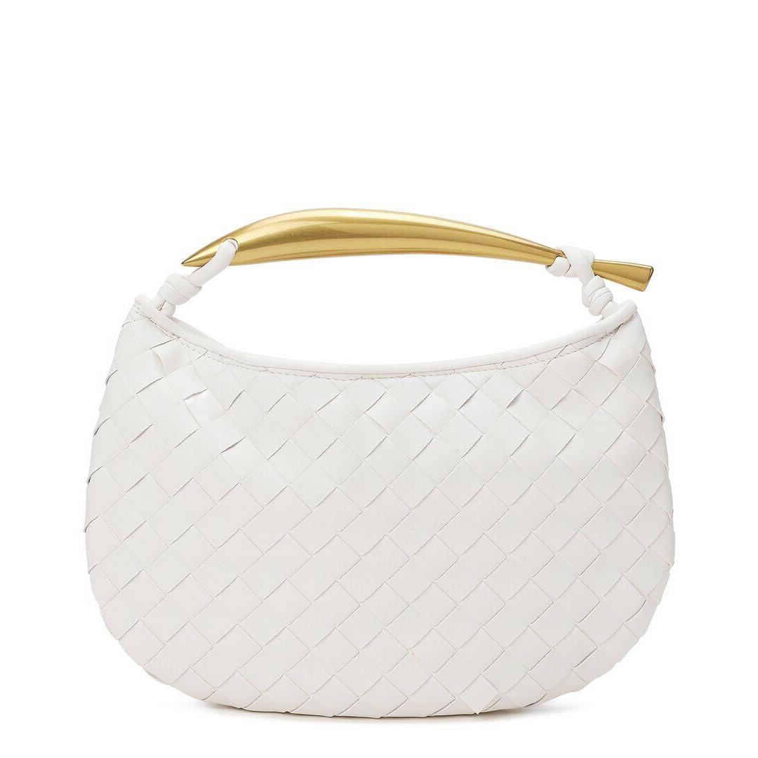 Tiffany Fred Paris Woven Leather Top Handle Clutch Women`s White