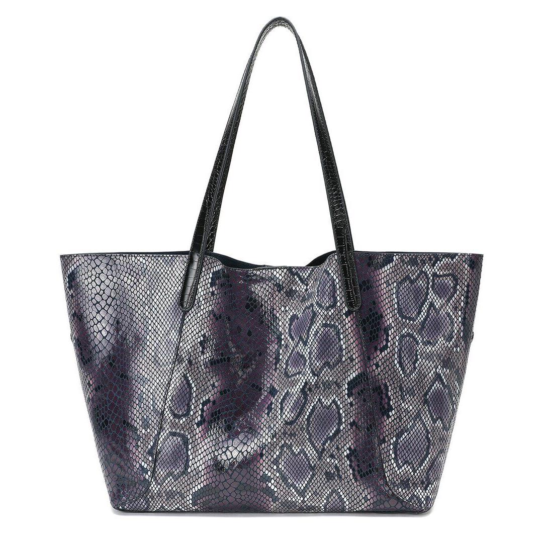 Tiffany Fred Paris Snake-embossed Leather Tote Women`s Black