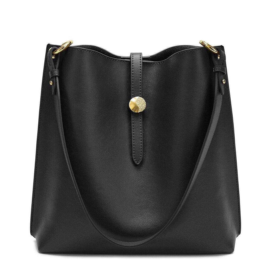 Tiffany Fred Paris Smooth Leather Shoulder Bag Women`s Black Ns