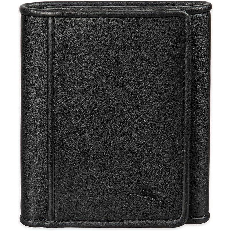 Tommy Bahama Black Leather Trifold Wallet