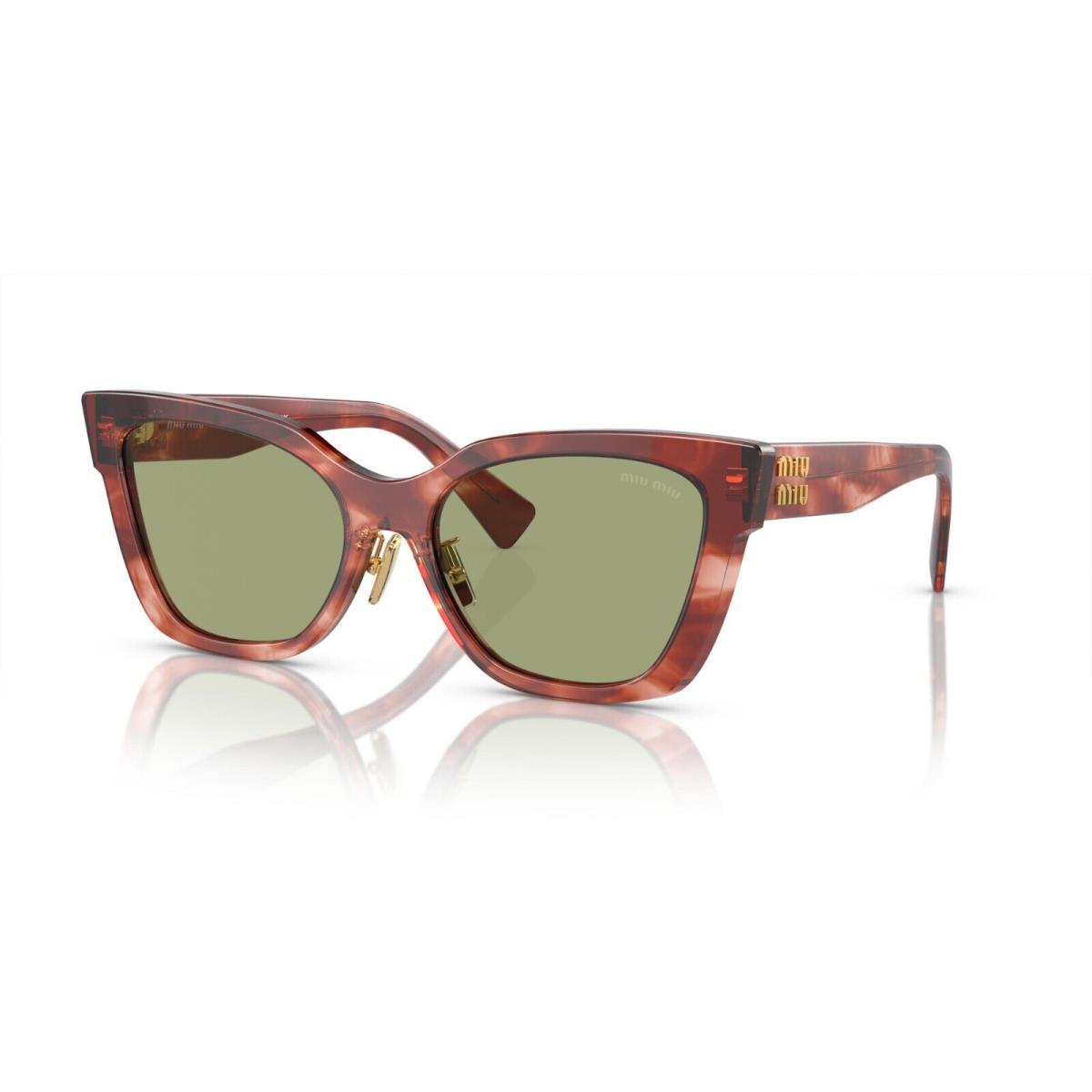 Miu Miu MU 02ZS Striped Garnet/green Mirror Internal Silver 12Q-60D Sunglasses