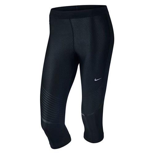 Nike Dri Fit Power Speed Compression Black Reflective Capri Pants Womens XS