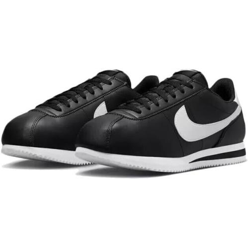 Nike Men Cortez Black White Leather Upper DM4044-001 - Black