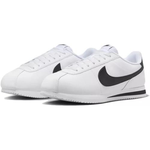 Nike Men Cortez White Black Leather Upper DM4044-105 - White Black