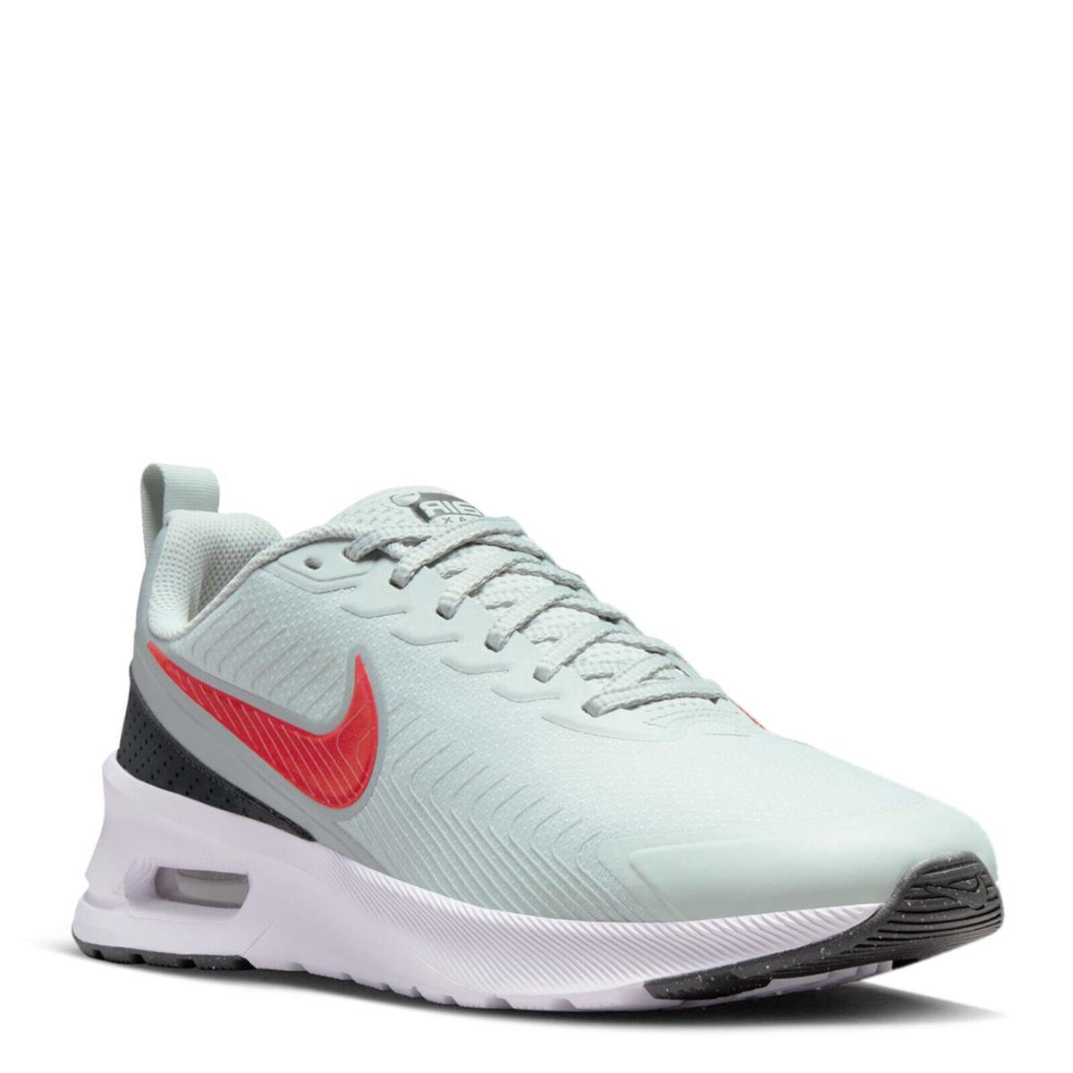 Men`s Nike Air Max Nuaxis Running Shoe FD4329-006 Light Silver/picante Red-ligh