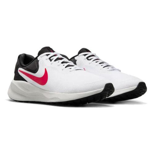 Nike Men`s Breathable Running Sneakers Medium Extra Wide 4E White Black Red