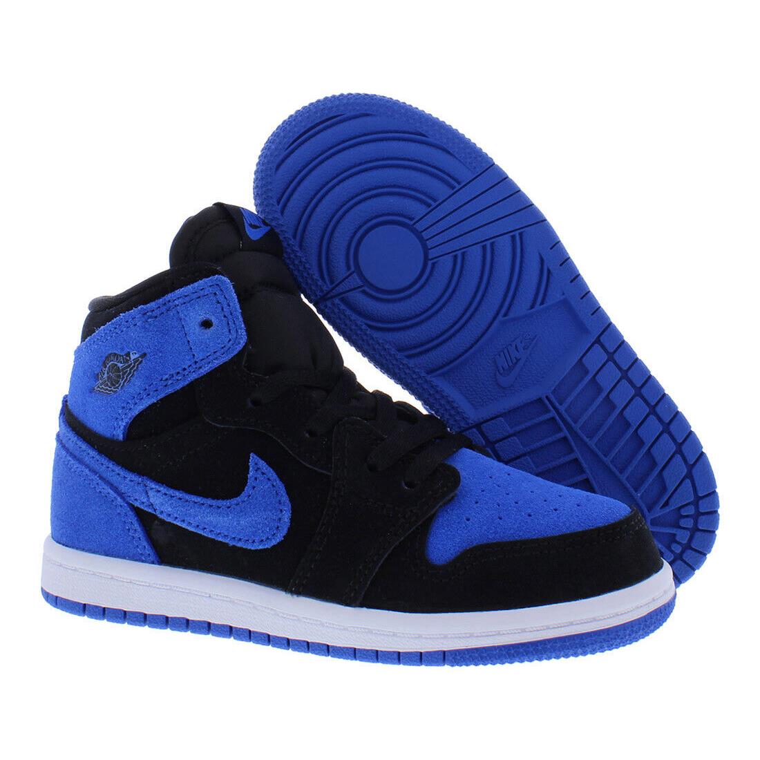 Nike Jordan 1 Retro High OG Infant/toddler Shoes - Black/Royal Blue/White, Main: Black