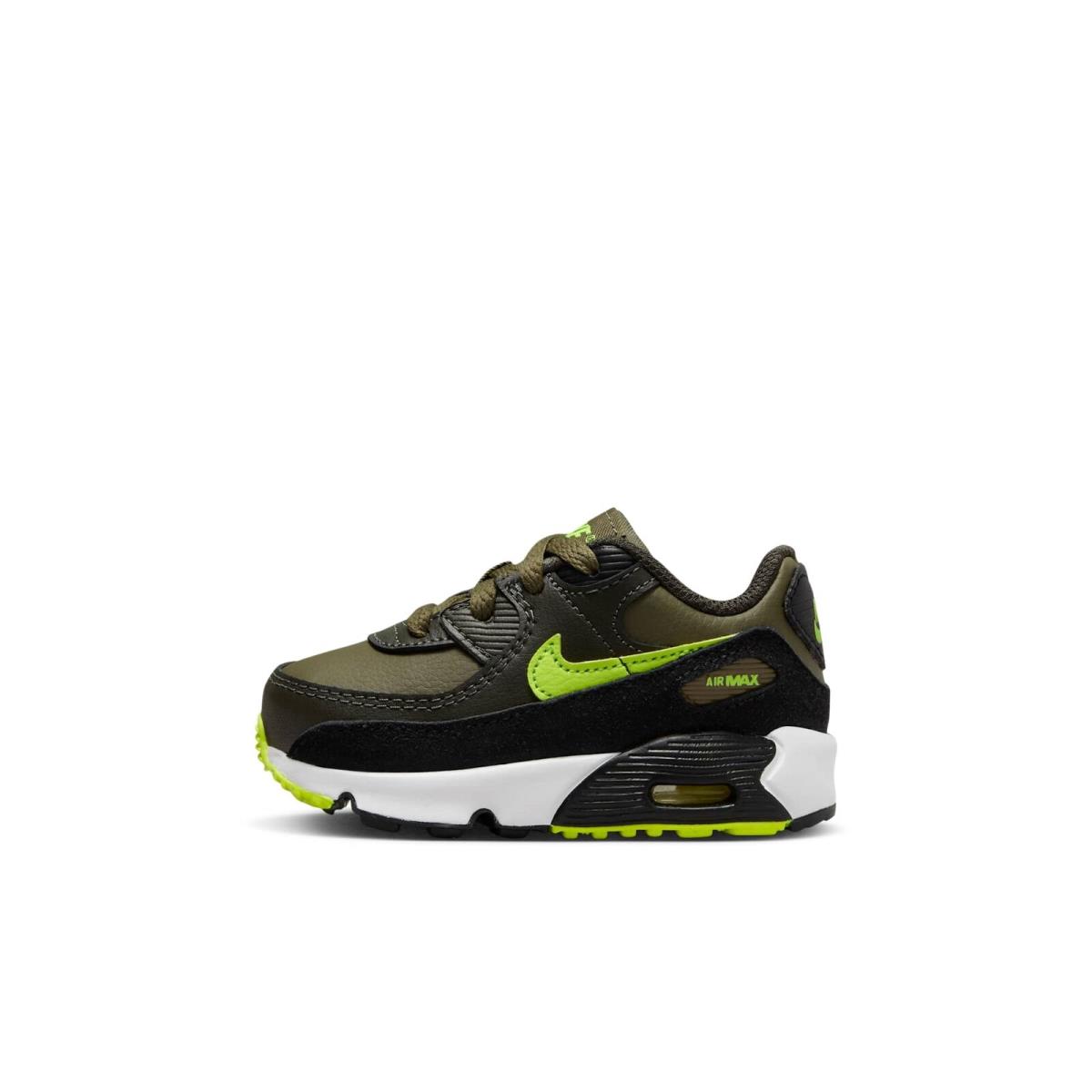 DV3609-200 Toddlers Nike Air Max 90 Ltr TD - Medium Olive/Volt-Black
