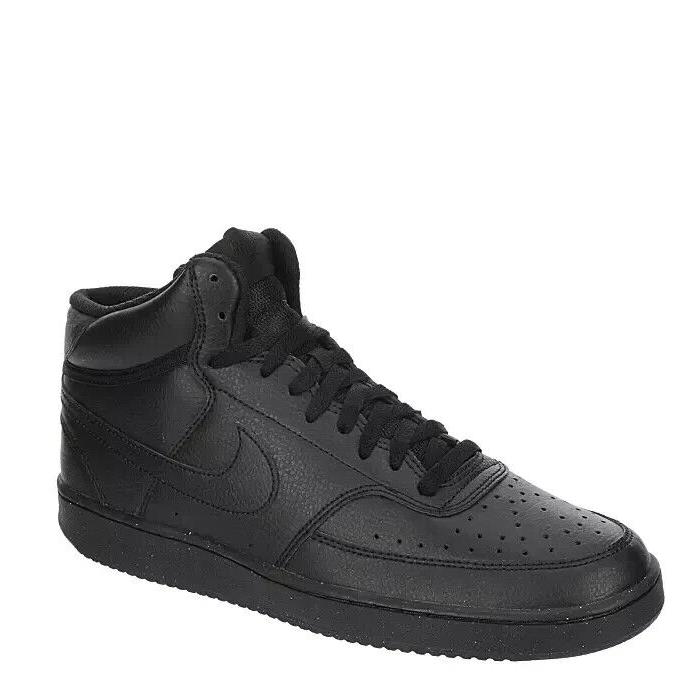 Nike Court Vision Mid High Top Men`s Shoes Sneakers Trainers Black - Black