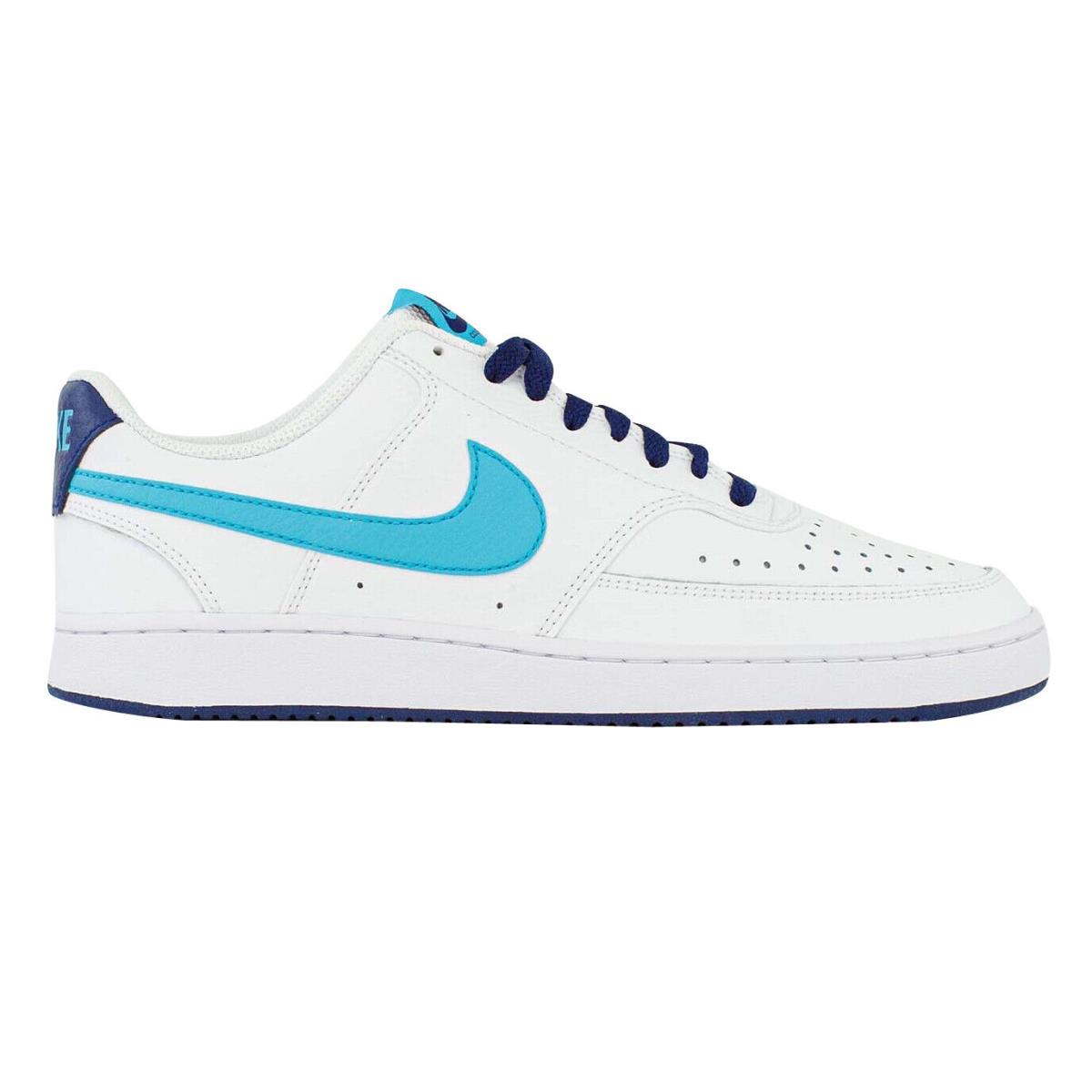 Men`s Nike Court Vision Lo White/turquoise Blue-blue Void DM1187 100 - White/Turquoise Blue-Blue Void