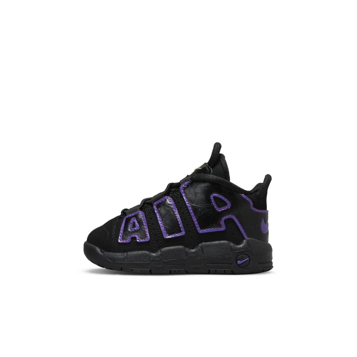 DX5956-001 Toddlers Nike Air More Uptempo `action Grape TD ` - Black/White/Metallic Gold/Action Grape