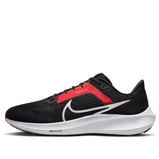 Men Nike Air Zoom Pegasus 40 Running Shoes Sneakers Black White Red DV3853 003 - Black