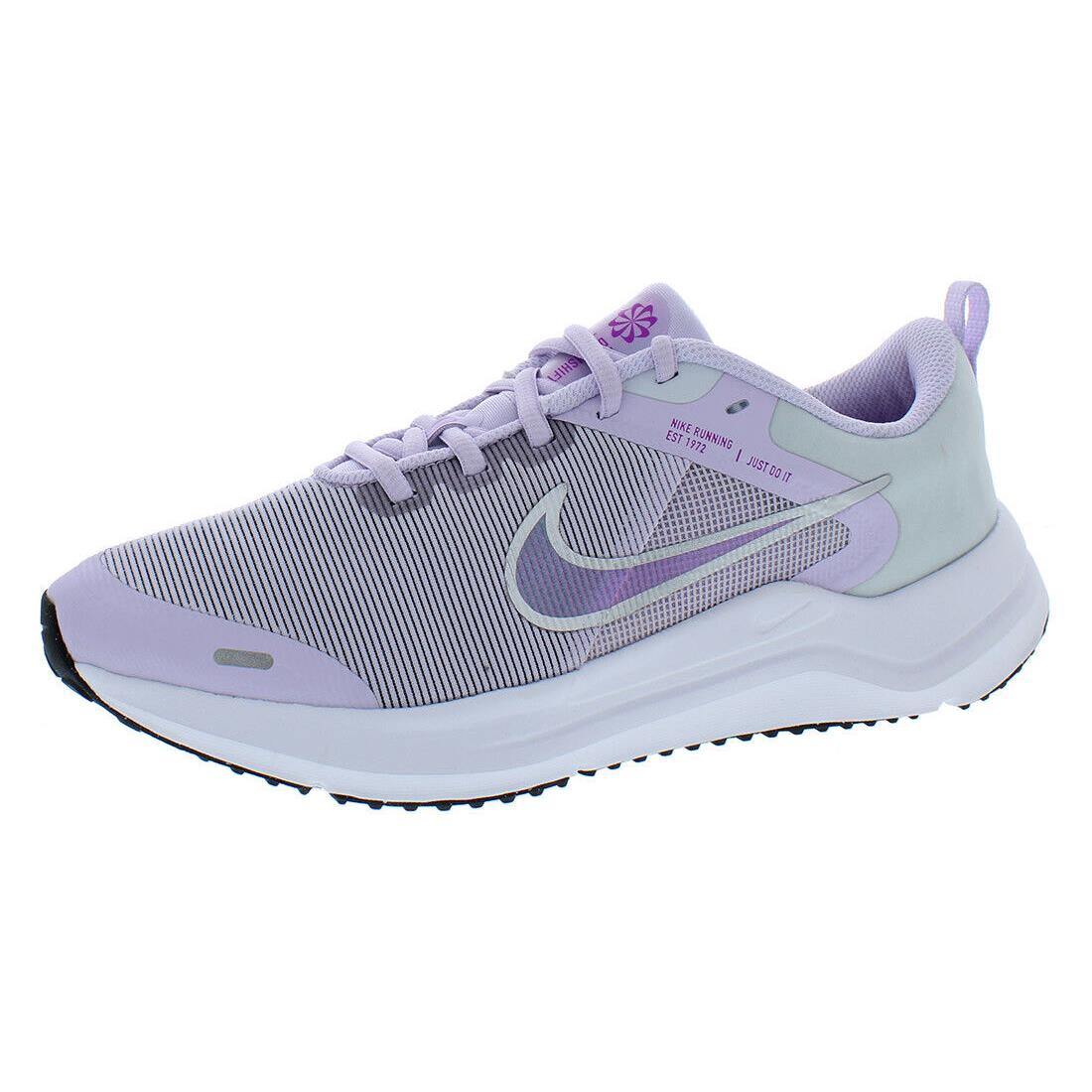 Nike Downshifter 12 NN GS Girls Shoes - Violet Frost/Metallic Silver, Full: Violet Frost/Metallic Silver