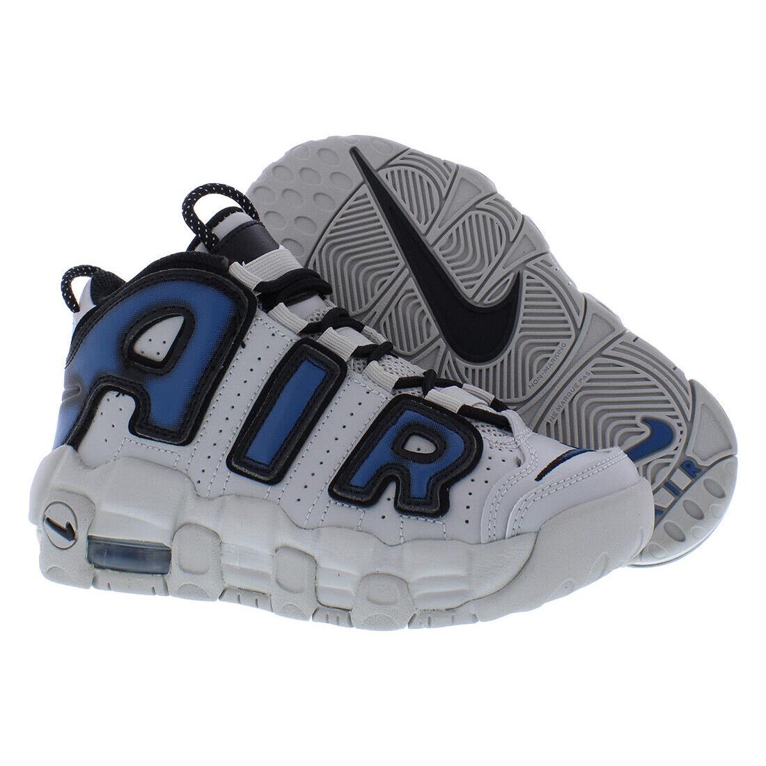 Nike Air More Uptempo PS Boys Shoes - Grey/Navy/Black, Main: Grey