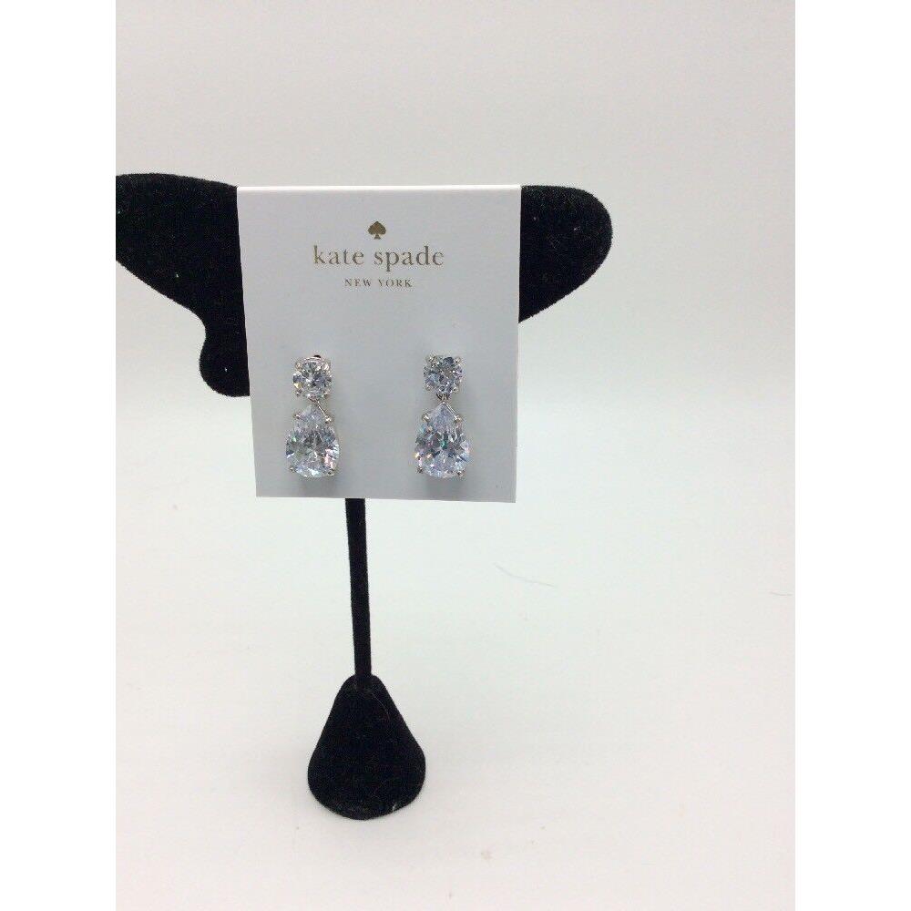 Kate Spade Silvertone Double Drop Earrings K241x