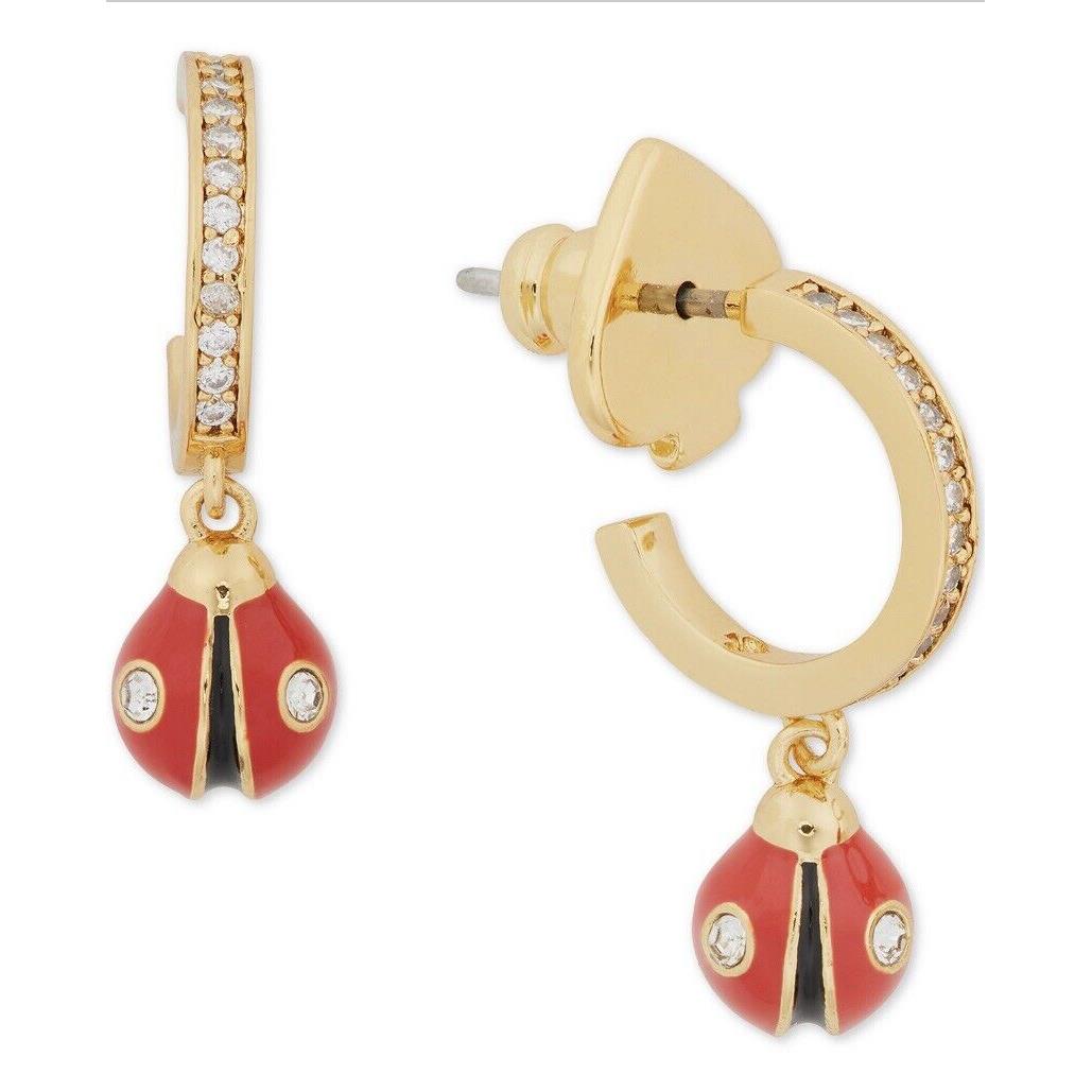 Kate Spade Nature Walk Ladybug Huggies Earrings JS1ff