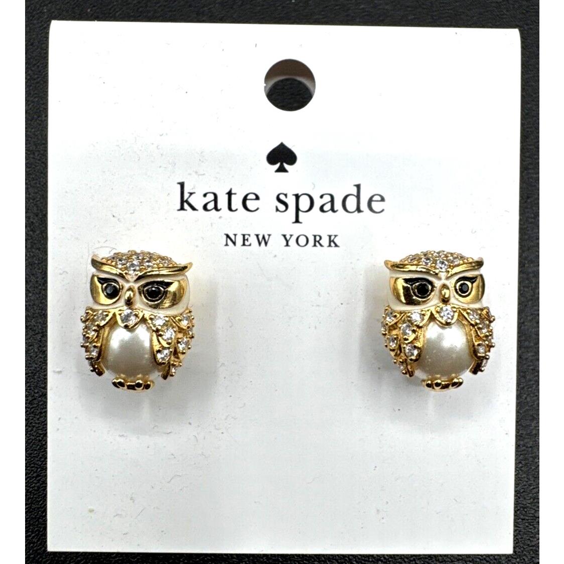 Kate Spade Winter Wonderland Owl Gold Tone Stud Earrings KE984 New