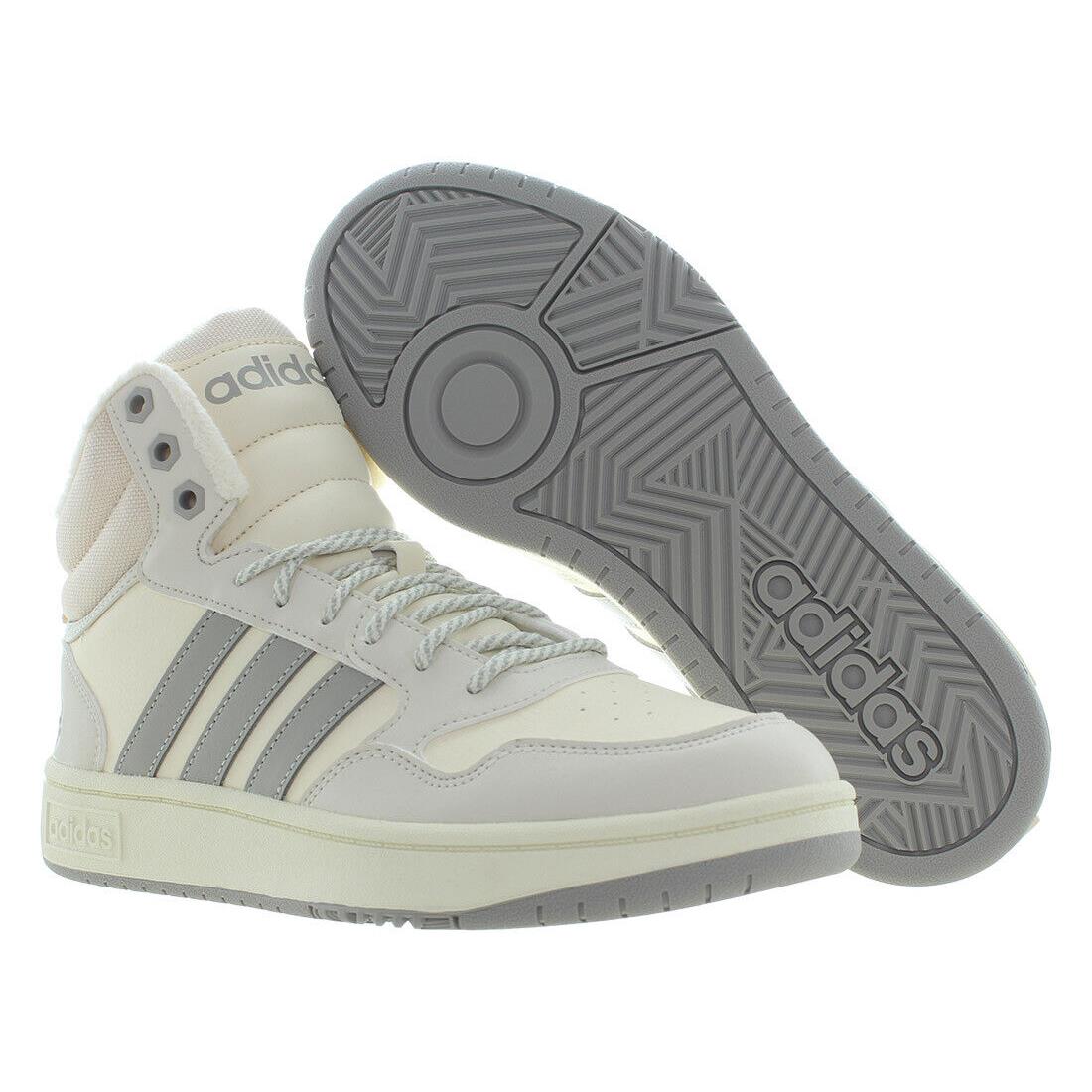 Adidas Hoops 3.0 Mid Winter Womens Shoes - Cloud White/Shadow Red/Cream White, Main: Off-White