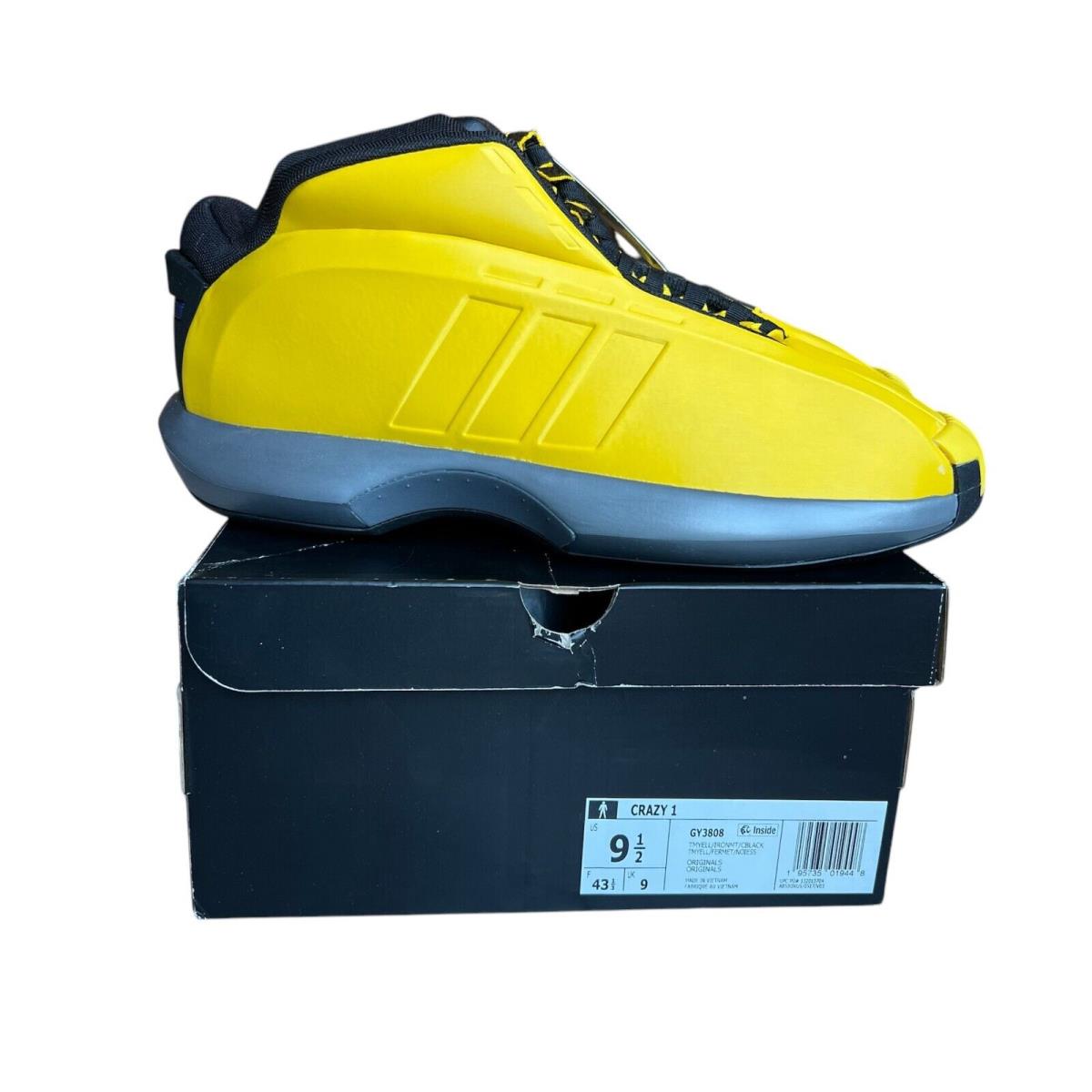 Adidas Crazy 1 Sunshine 2022 Sizes 8-15 Kobe 1 Basketball Shoes GY3808 - Yellow