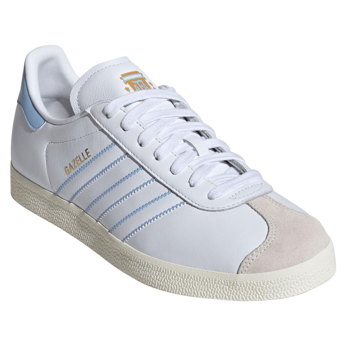 Men`s Adidas Originals White Argentina National Team Gazelle Shoes - White