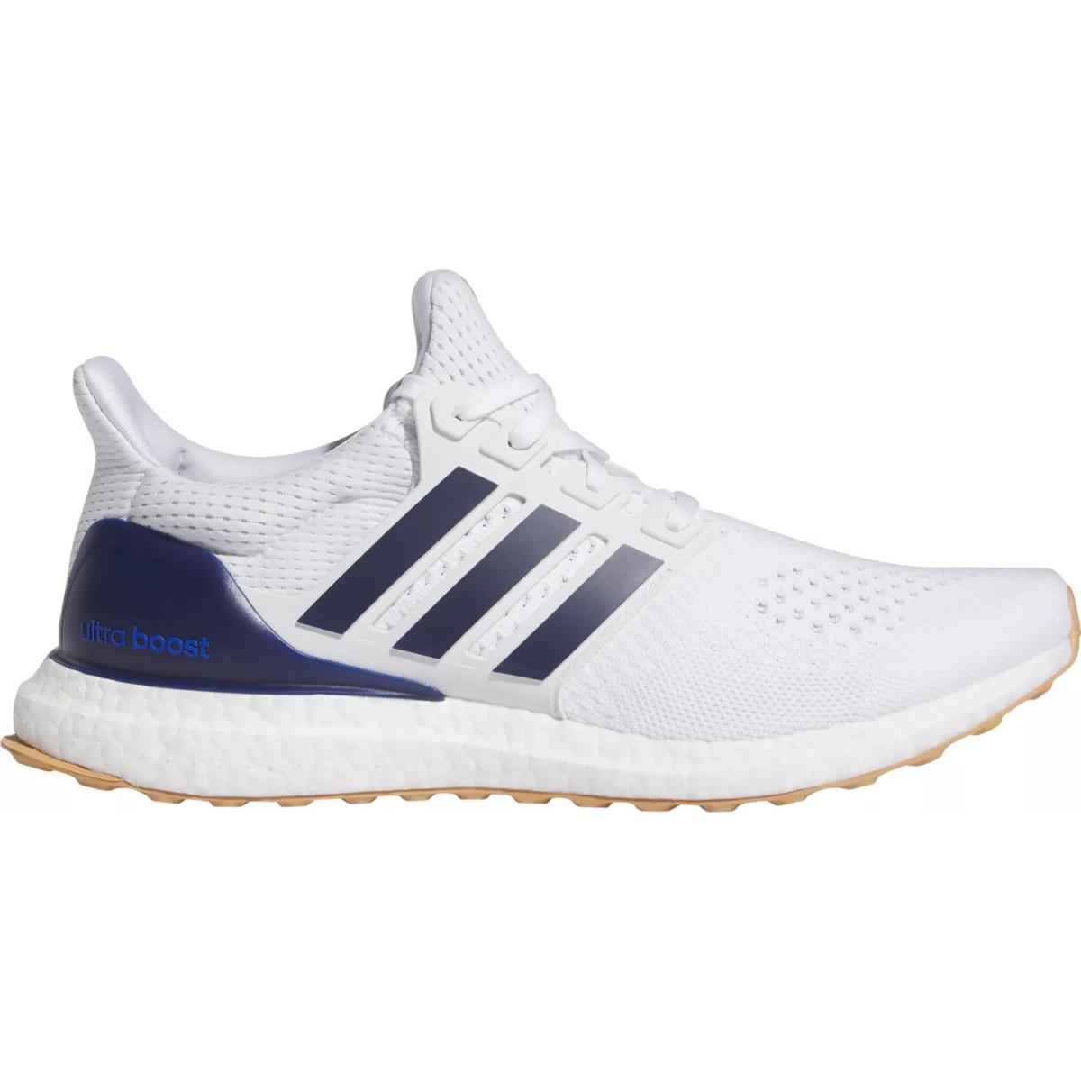 Mens Adidas Ultraboost 1.0 White Dark Blue Knit Shoes