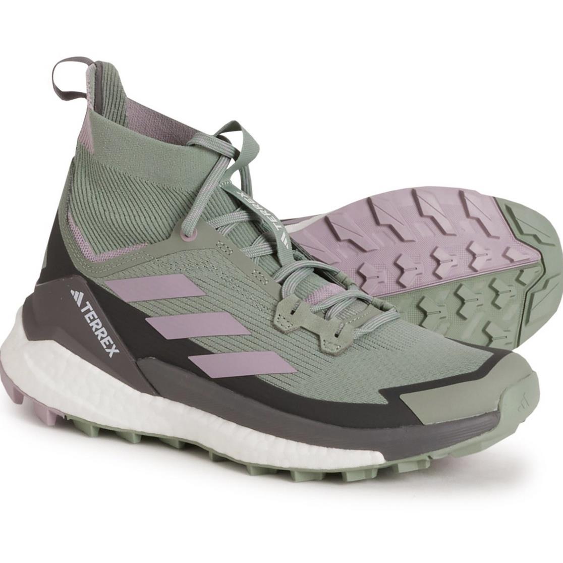 Adidas Outdoor Women`s Terrex Free Hiker 2 Hiking Boots - Silver Green Preloved Fig