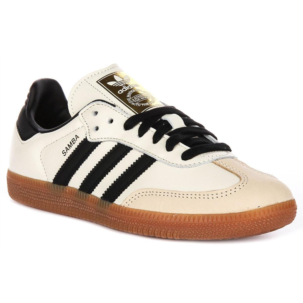 Adidas Samba OG 3-Stripes Retro 70s Leather Womens Sneaker Cream US 5 - 8.5