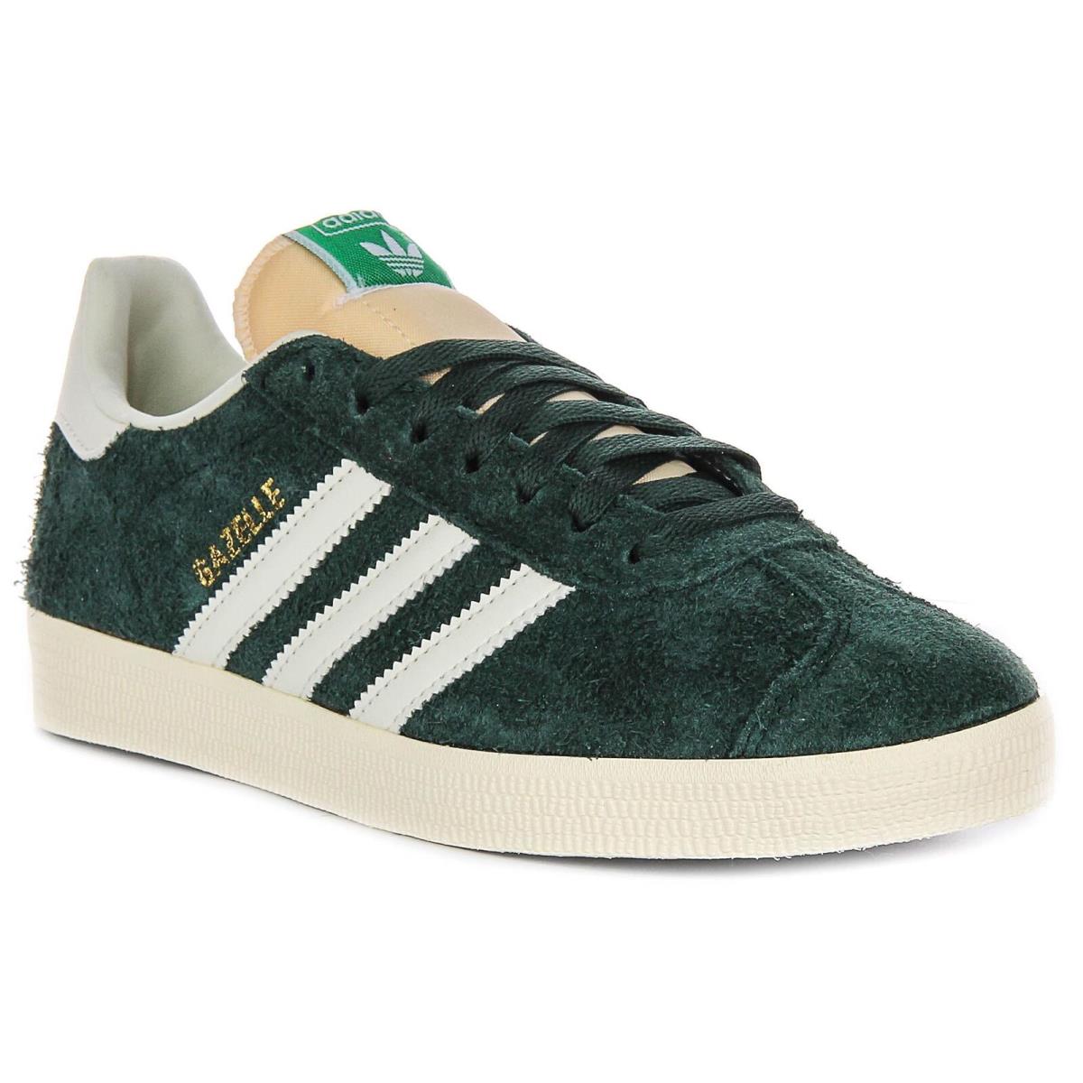 Adidas Gazelle 3 Stripes Lace Up Classic Mens Sneakers Green Suede US 7 - 12.5 - GREEN