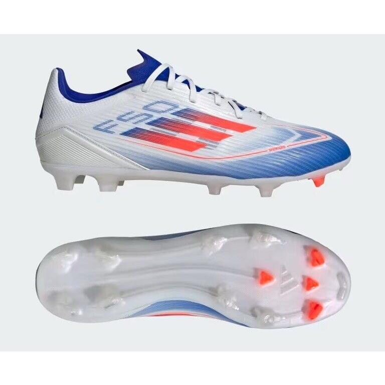 Adidas F50 League FG MG Soccer Cleats Shoes White Blue IE0601 Mens Size 10.5