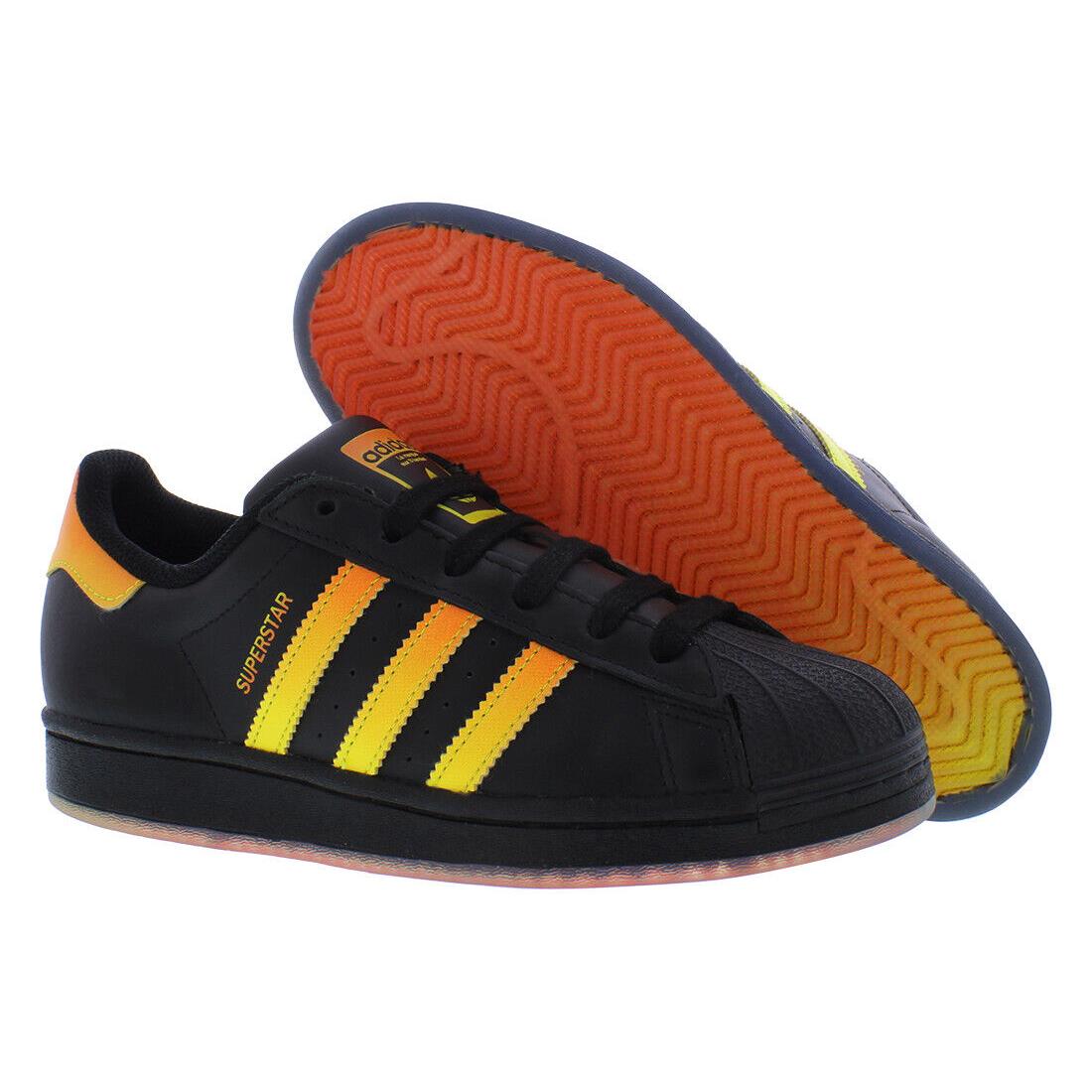 Adidas Superstar GS Boys Shoes Size 7 Color: Core Black/semi Impact - Core Black/Semi Impact Orange/Beam Yellow, Main: Black