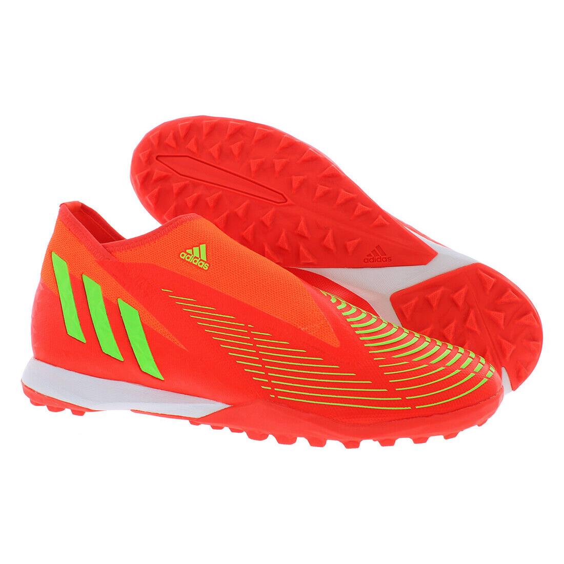 Adidas Predator Edge.3 Laceless TF Unisex Shoes Size 10.5 Color: Solar - Solar Red/Team Solar Green/Core Black, Main: Red